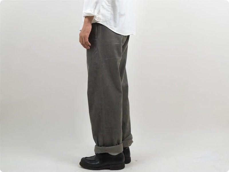 TUKI macaroni trousers corduroy 23SAGE GREEN