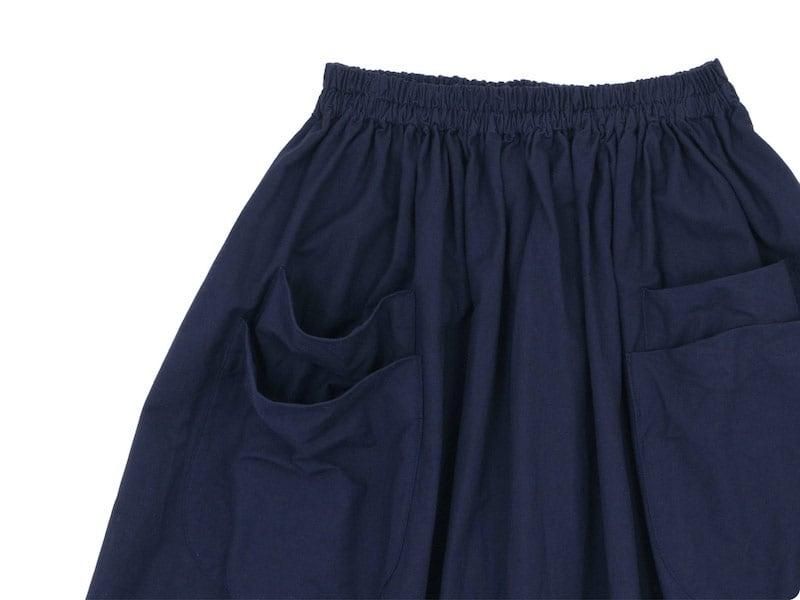 homspun オックス ダブルポケットギャザースカート ネイビー