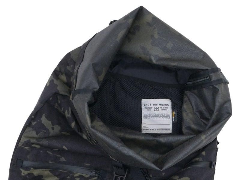 ENDS and MEANS Refugee Duffle Back Pack BLACK MULTI CAM
