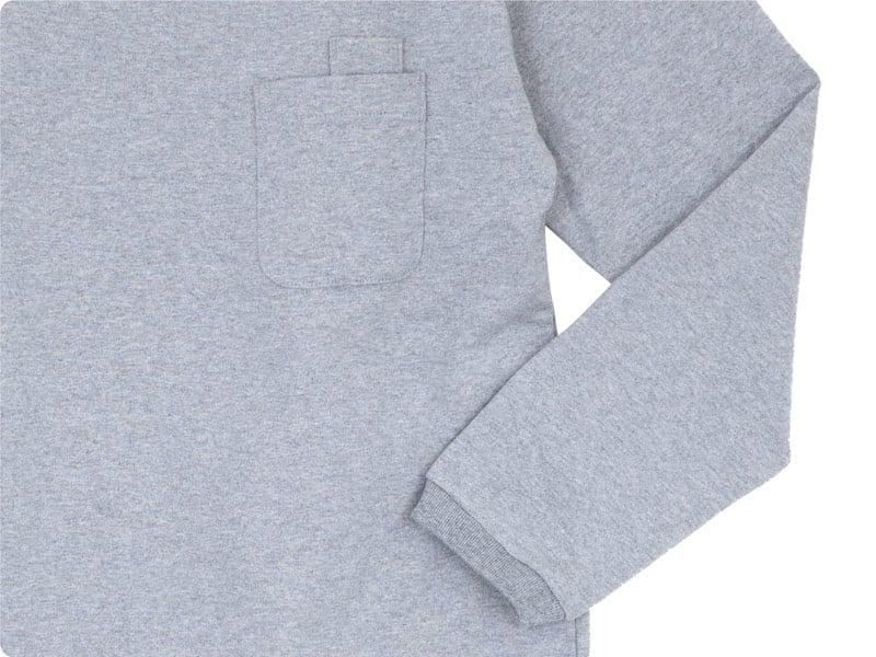 maillot US cotton double pocket long-T TOP GRAY