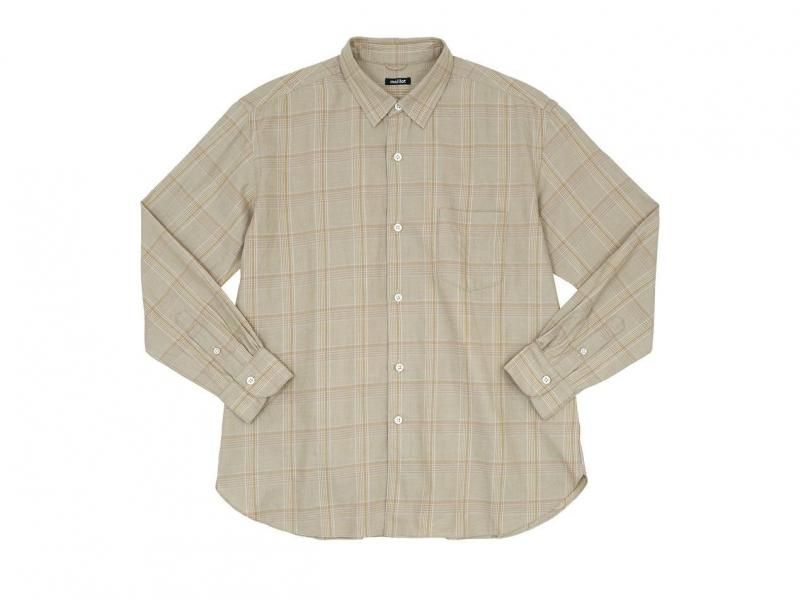 maillot mature twill check regular shirts BEIGE