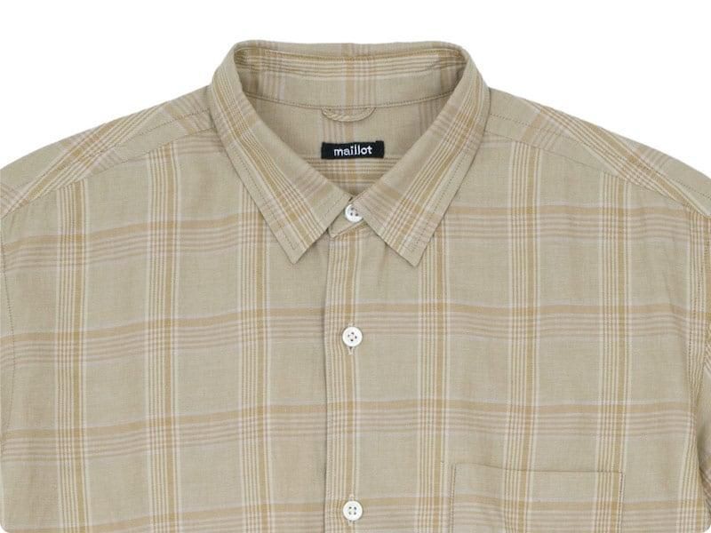 maillot mature twill check regular shirts BEIGE