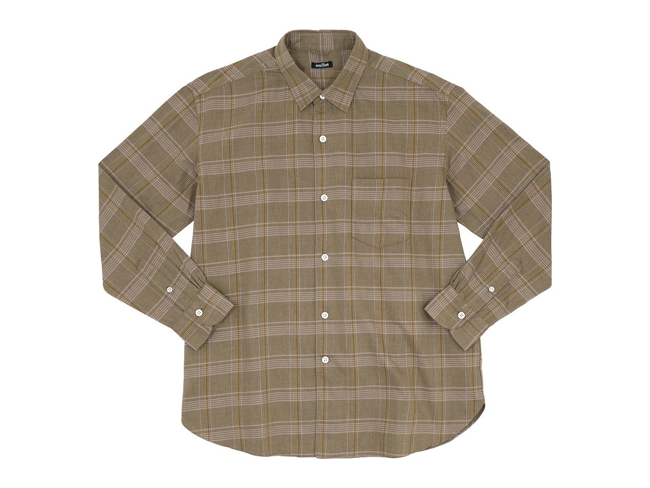 maillot mature twill check regular shirts BROWN maillot通販・取扱い rusk（ラスク）