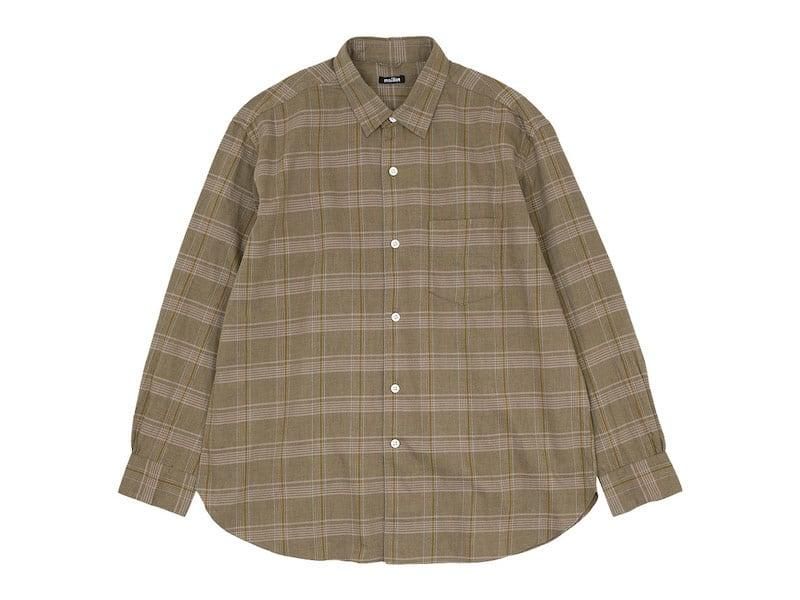 maillot mature twill check regular shirts BROWN