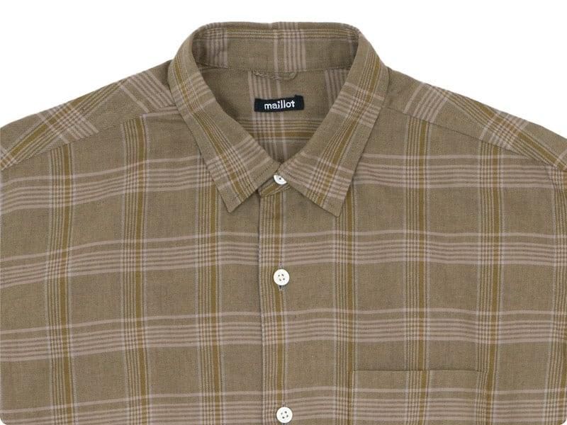 maillot mature twill check regular shirts BROWN