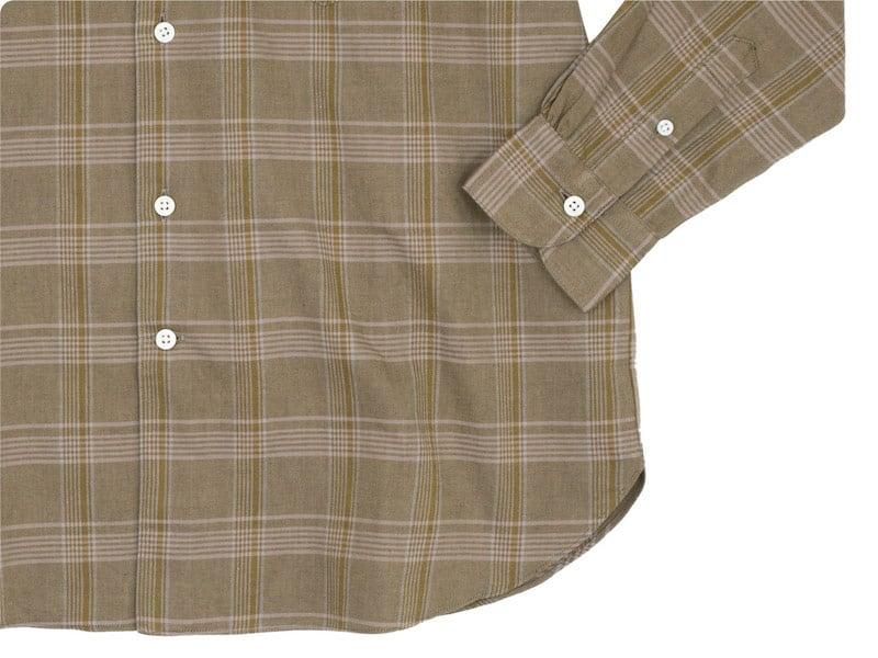 maillot mature twill check regular shirts BROWN