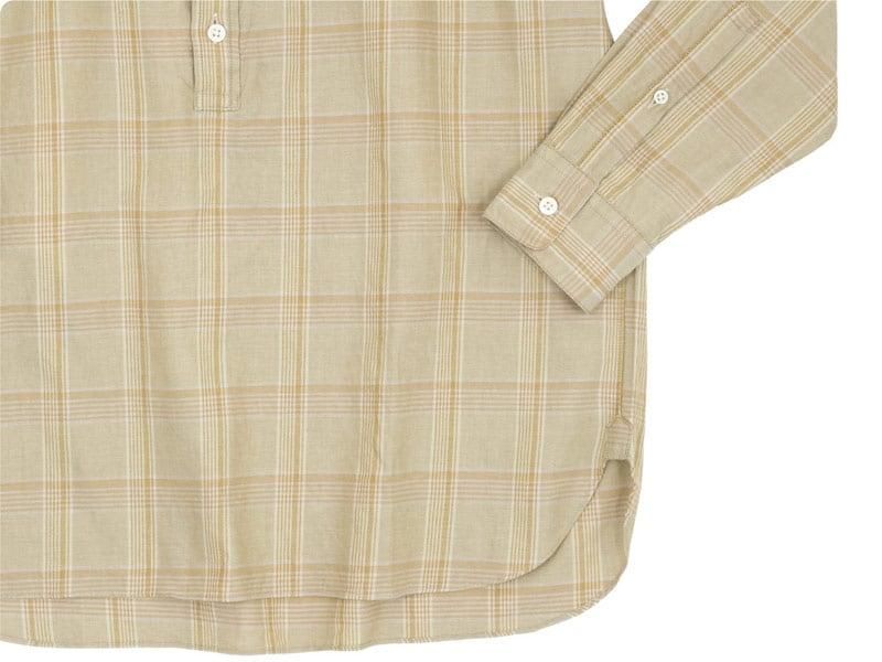 maillot mature twill check pull over stand shirts BEIGE