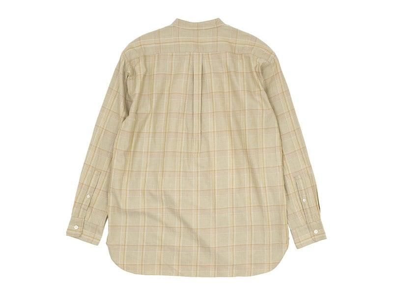 maillot mature twill check pull over stand shirts BEIGE