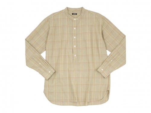 maillot mature twill check pull over stand shirts BEIGE
