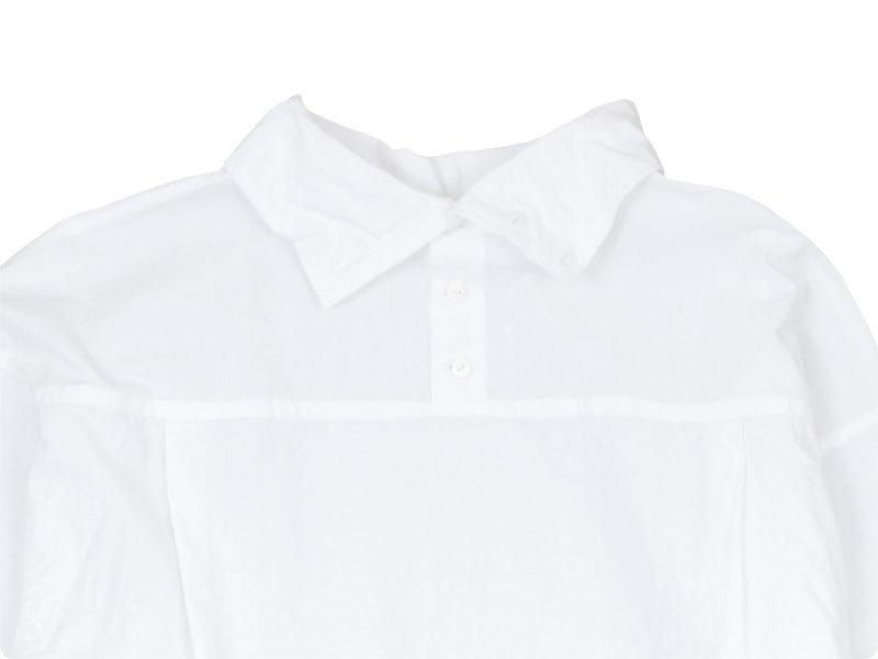 TOUJOURS High Neck Big Shirt 11White MM33DS01