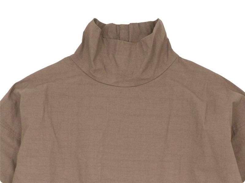TOUJOURS High Neck Big Shirt 32Café au Lait MM33DS01