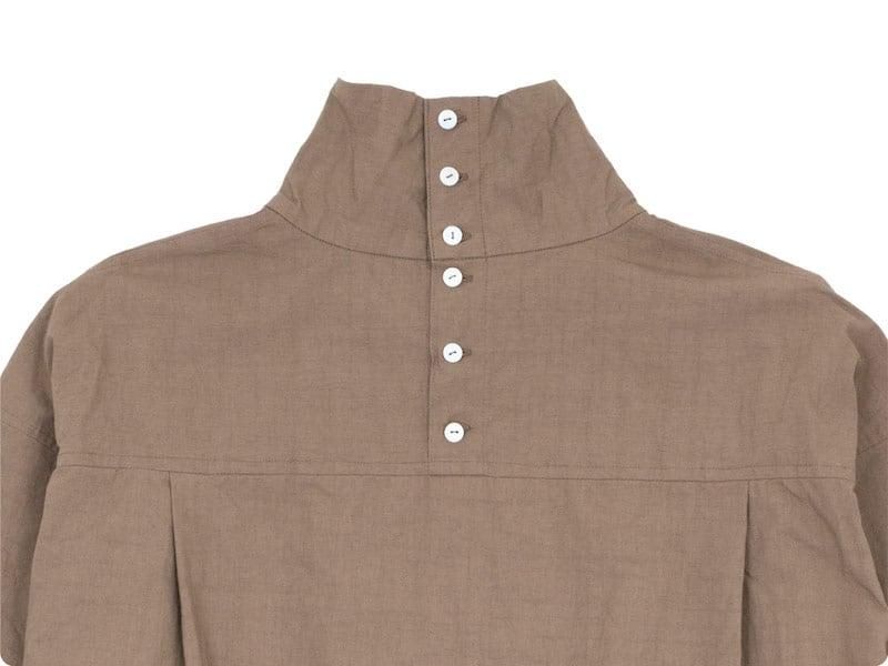 TOUJOURS High Neck Big Shirt 32Café au Lait MM33DS01