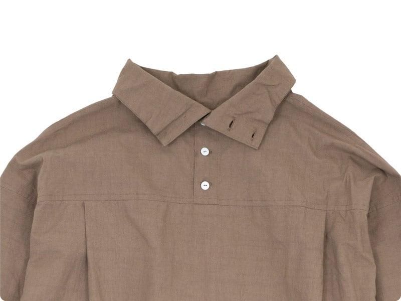 TOUJOURS High Neck Big Shirt 32Café au Lait MM33DS01