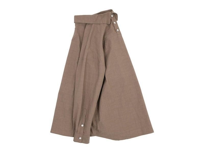 TOUJOURS High Neck Big Shirt 32Café au Lait MM33DS01