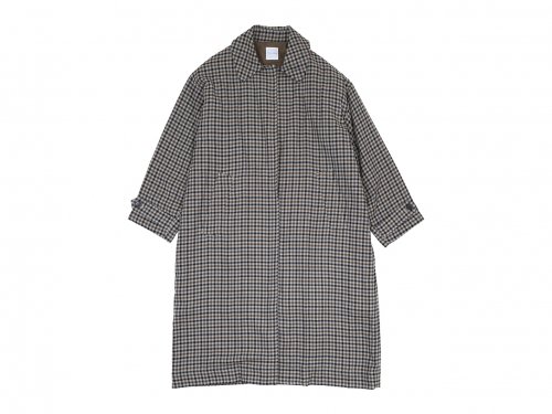 TOUJOURS Oversized Soutien Collar Robe Coat 71Gun Club Plaid 【KM33HC01】