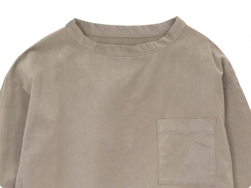 TOUJOURS Long Sleeve Big T-shirt 31Sand Gray KM33IS04