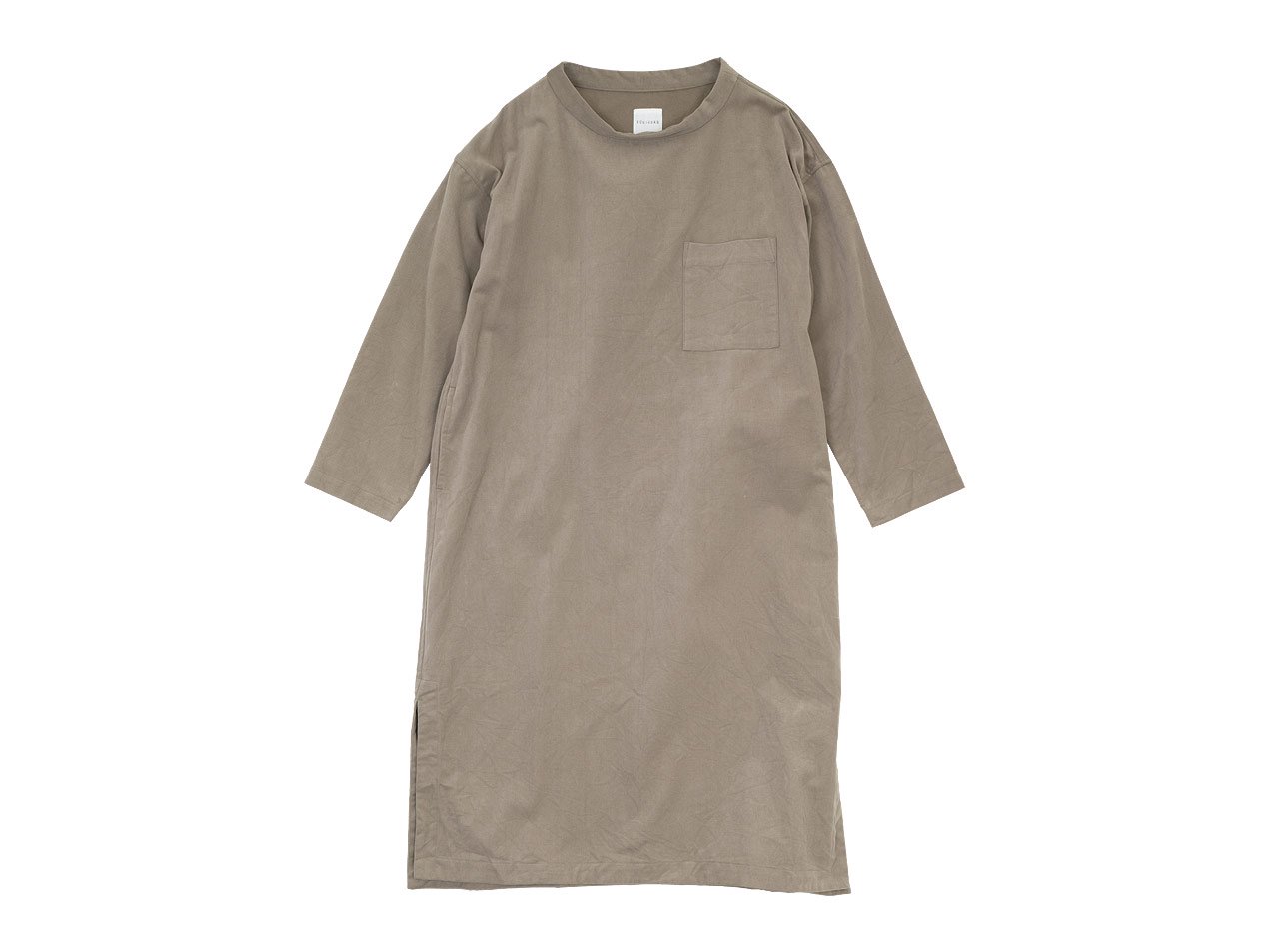 TOUJOURS Long Sleeve Big T-shirt Dress 31Sand Gray KM33IS05