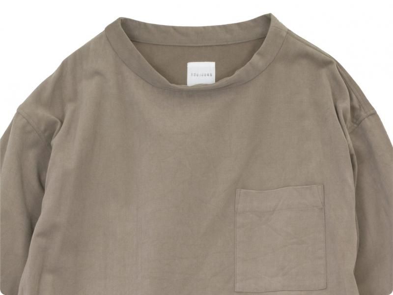 TOUJOURS Long Sleeve Big T-shirt Dress 31Sand Gray KM33IS05