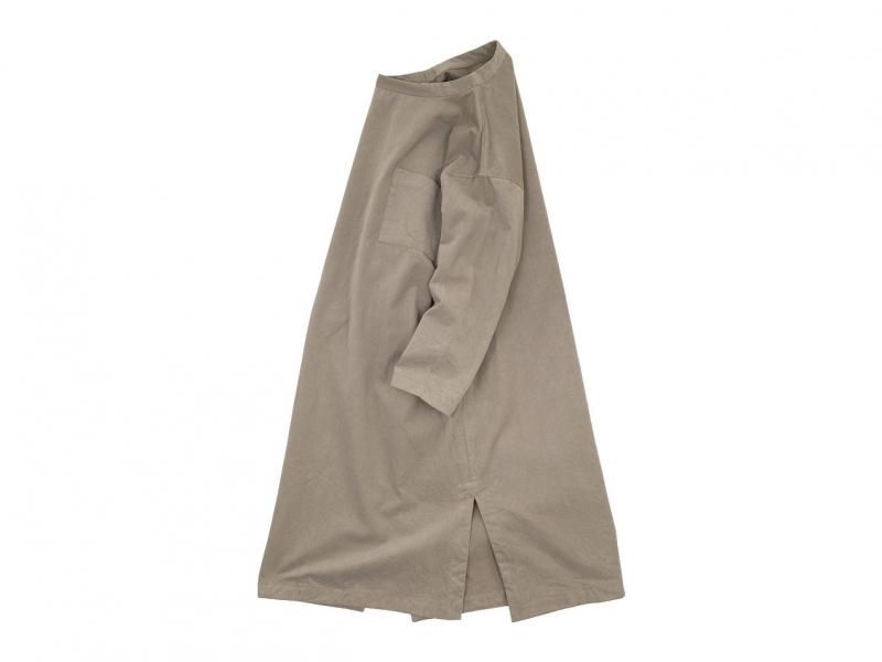 TOUJOURS Long Sleeve Big T-shirt Dress 31Sand Gray KM33IS05