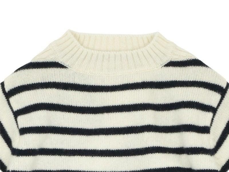 Charpentier de Vaisseau Kurt 3G Horizontal Neck Knit NATURAL X NAVY