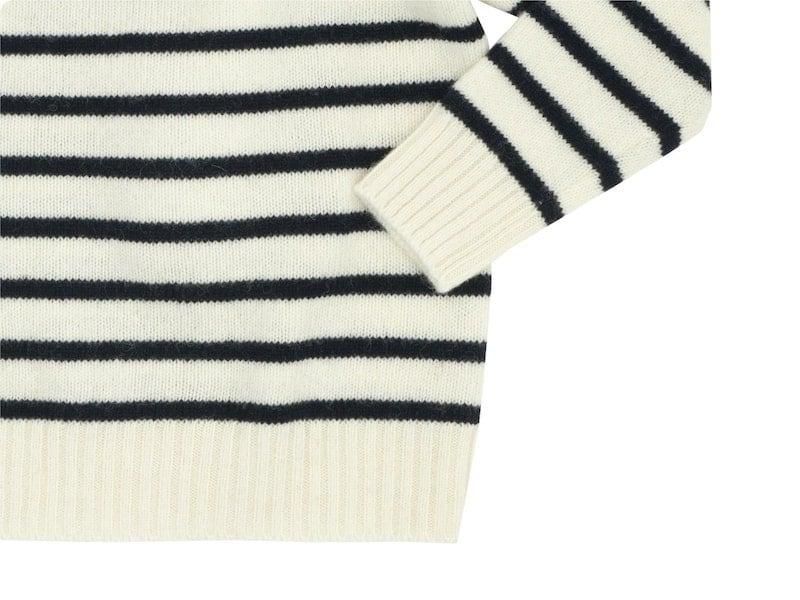 Charpentier de Vaisseau Kurt 3G Horizontal Neck Knit NATURAL X NAVY