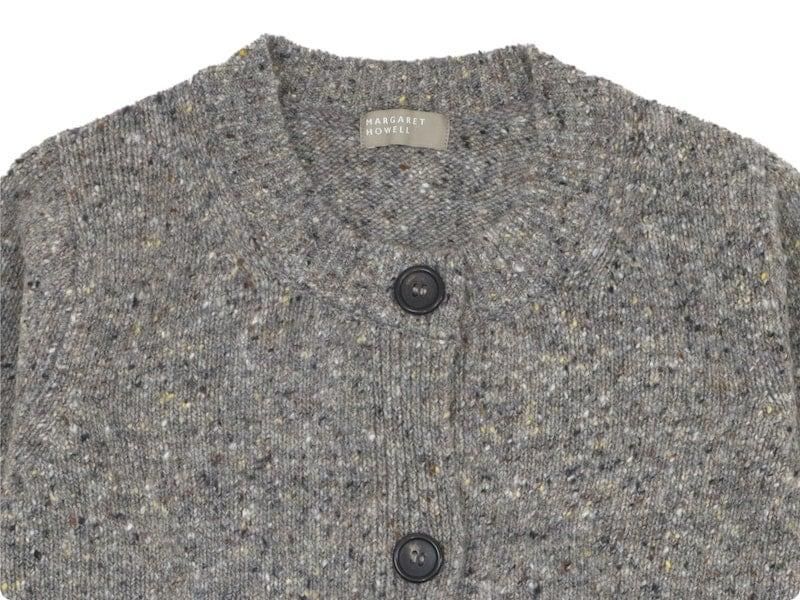 MARGARET HOWELL DONEGAL WOOL CARDIGAN 22GRAY 〔レディース