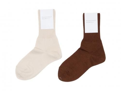 MARGARET HOWELL COTTON CASHMERE RIB SOCKS 〔レディース