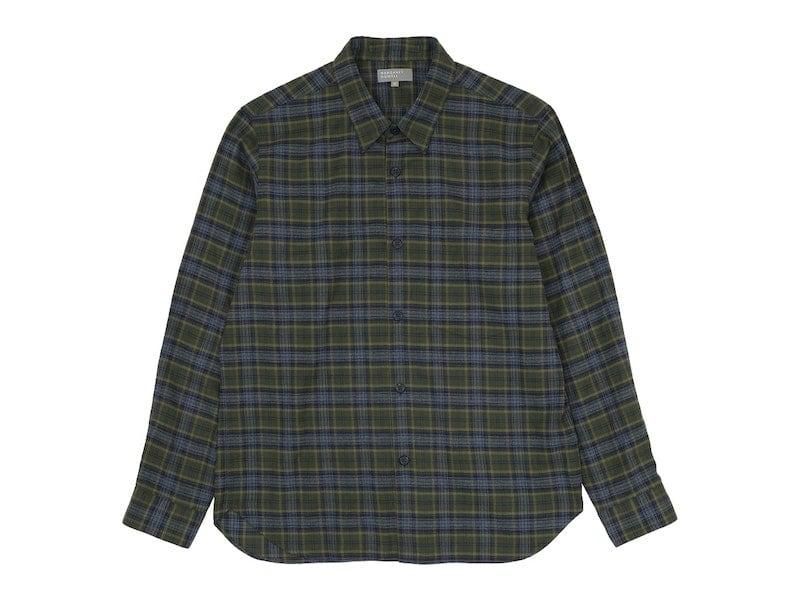 MARGARET HOWELL TARTAN COTTON TWILL SHIRTS 180Khaki ̥󥺡
