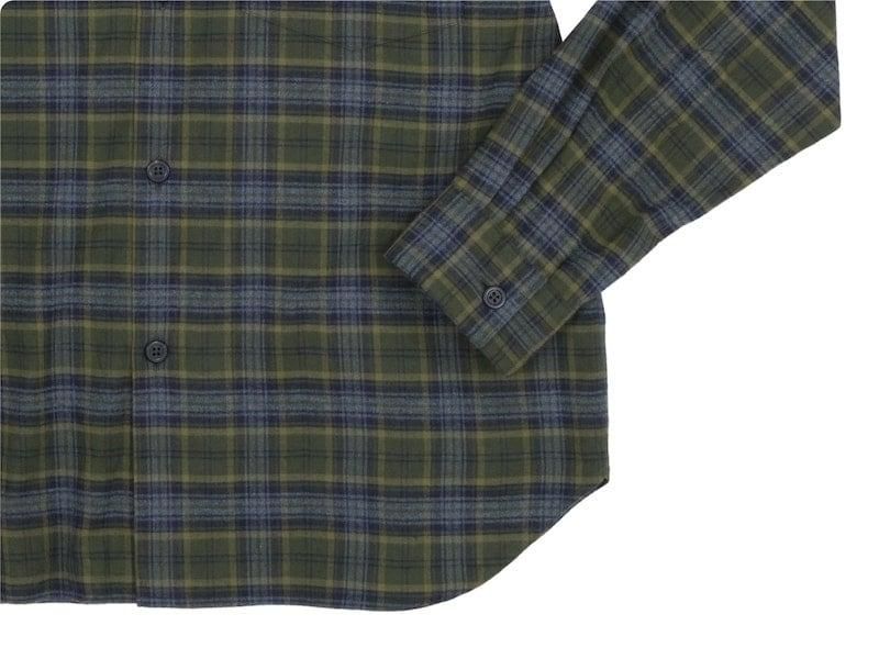 MARGARET HOWELL TARTAN COTTON TWILL SHIRTS 180Khaki ̥󥺡