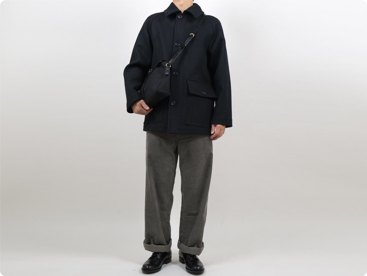 セール MARGARET HOWELL HEAVY FLANNEL COATING COAT 10Black 〔メンズ