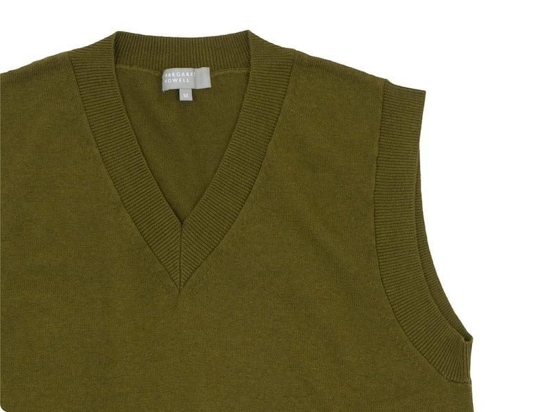 MARGARET HOWELL WASHABLE COTTON WOOL VEST 181Khaki ̥󥺡