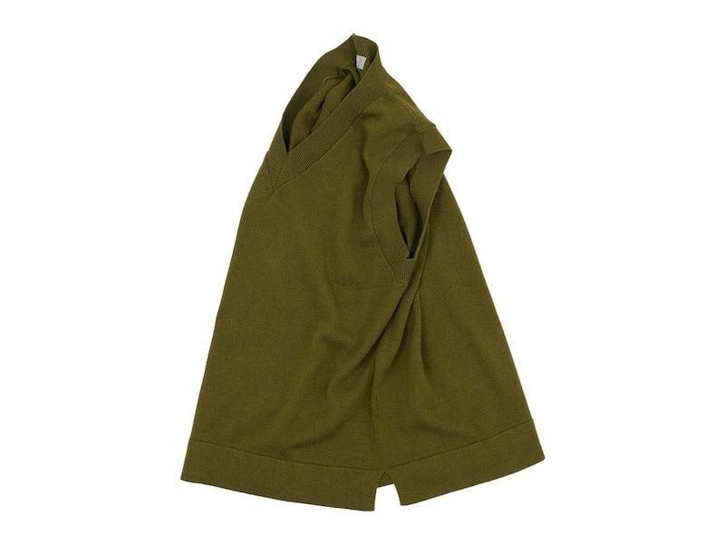 MARGARET HOWELL WASHABLE COTTON WOOL VEST 181Khaki ̥󥺡