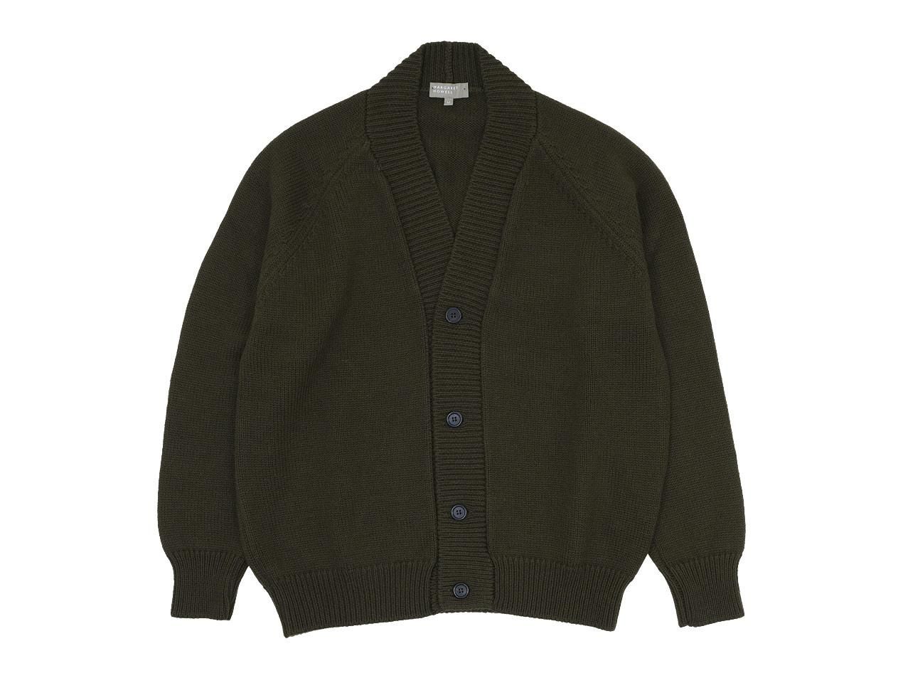 MARGARET HOWELL FINE MERINO WOOL CARDIGAN 180Khaki 〔メンズ