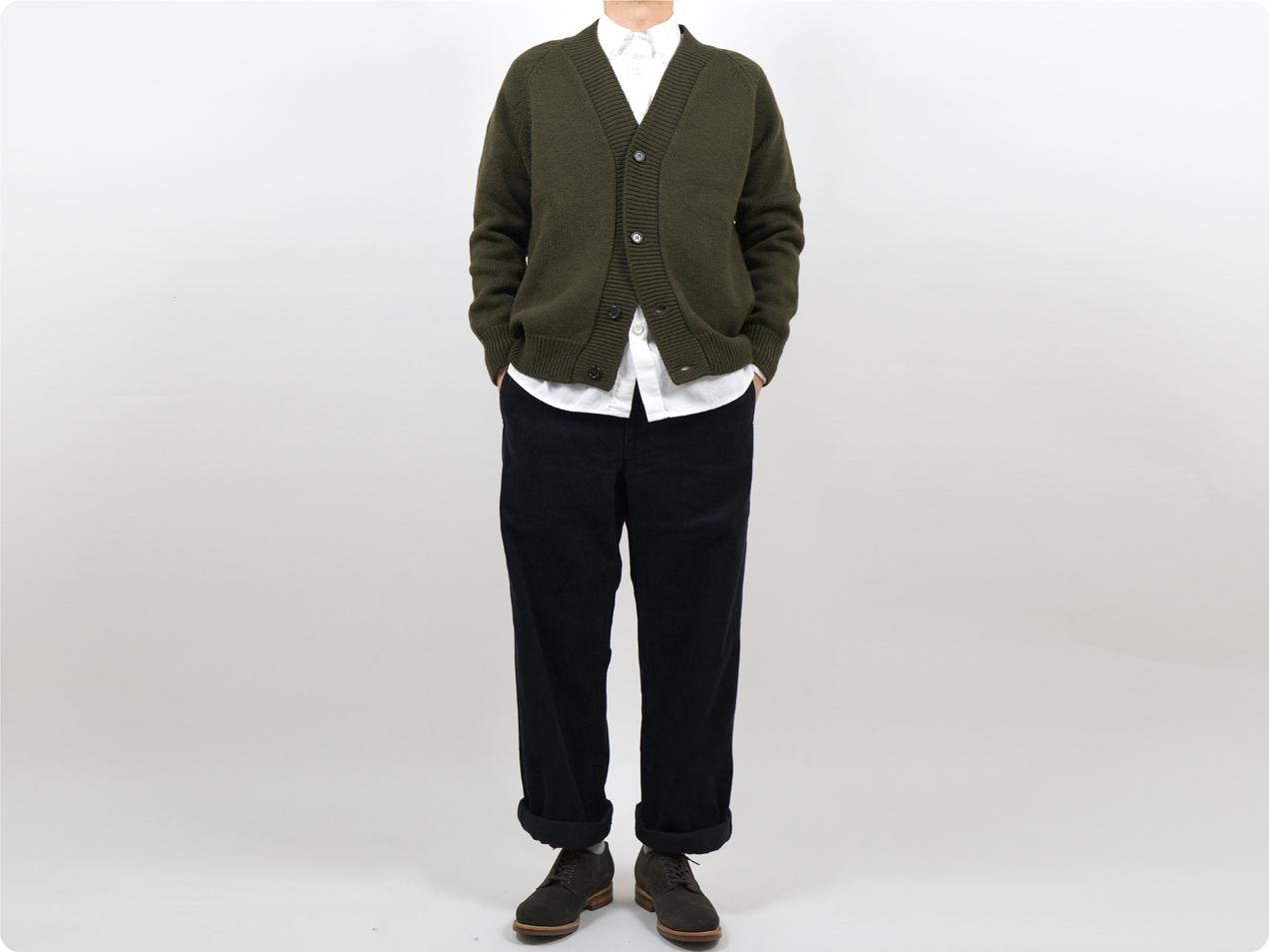 MARGARET HOWELL FINE MERINO WOOL CARDIGAN 180Khaki 〔メンズ〕