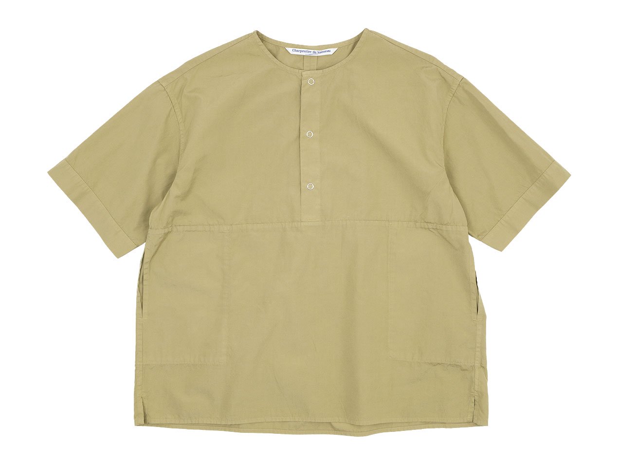 Charpentier de Vaisseau Selma Front Button Short Sleeve Shirts BEIGE