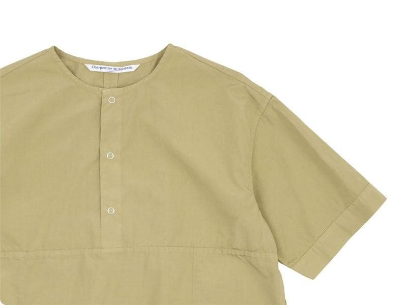 Charpentier de Vaisseau Selma Front Button Short Sleeve Shirts BEIGE