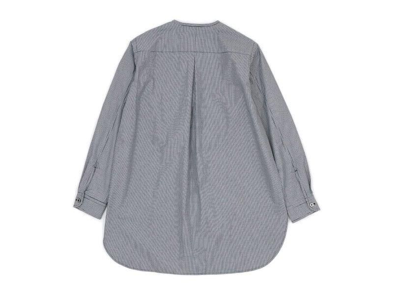 blanc no collar long shirts cotton MONOTONE GINGAM