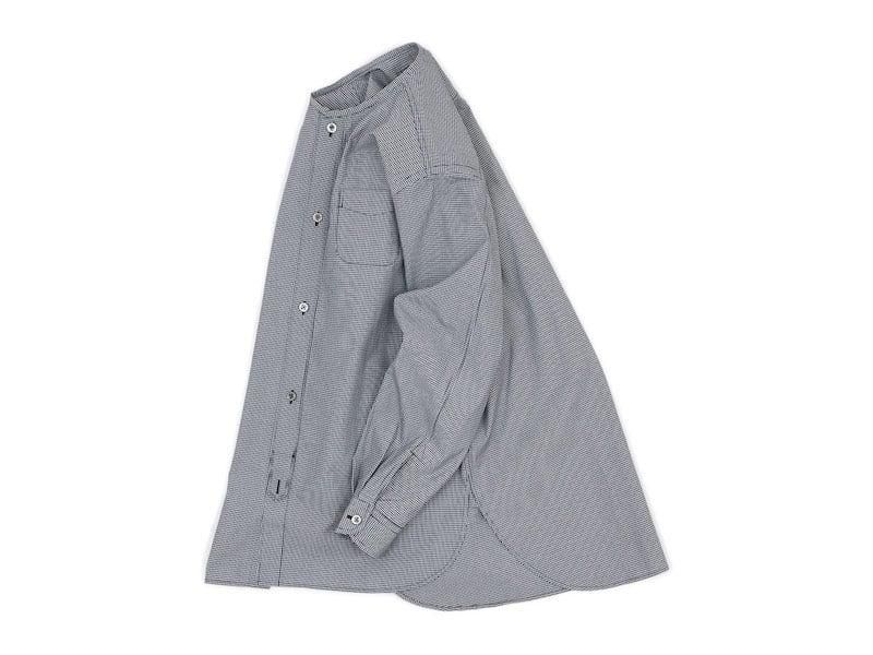 blanc no collar long shirts cotton MONOTONE GINGAM