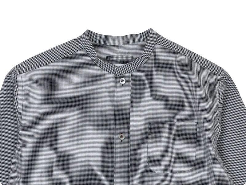 blanc no collar long shirts cotton MONOTONE GINGAM ̥󥺡