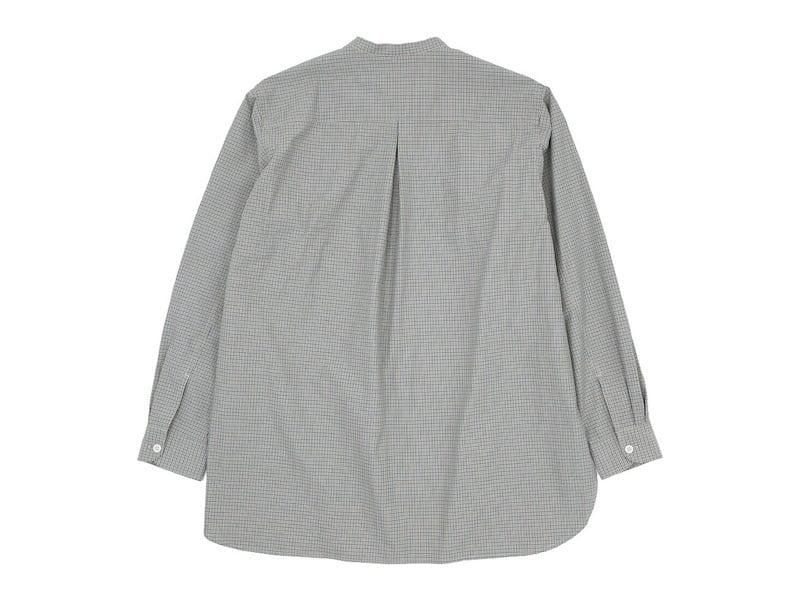 blanc no collar long shirts cotton CLASSIC GINGAM ̥󥺡