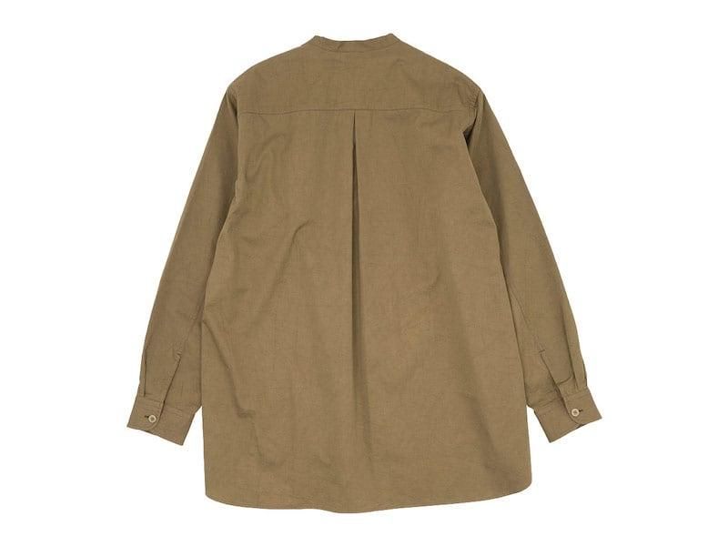 blanc 120/2̩٥ƥ no collar long shirts cotton BROWN ̥󥺡