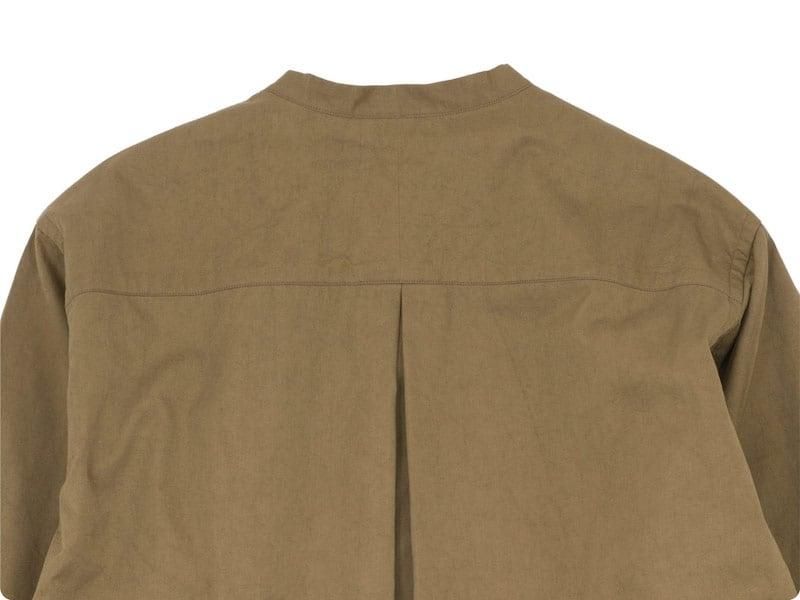 blanc 120/2̩٥ƥ no collar long shirts cotton BROWN ̥󥺡