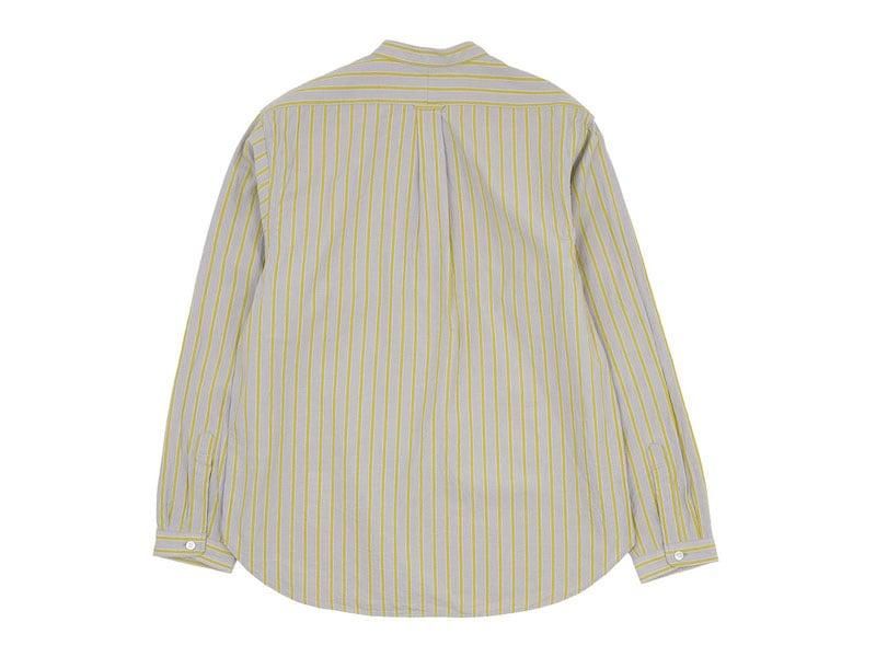 ENDS and MEANS Band Collar P/O Shirts YELLOW STRIPE