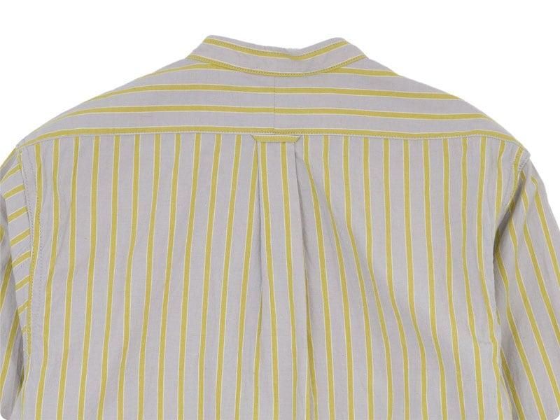ENDS and MEANS Band Collar P/O Shirts YELLOW STRIPE