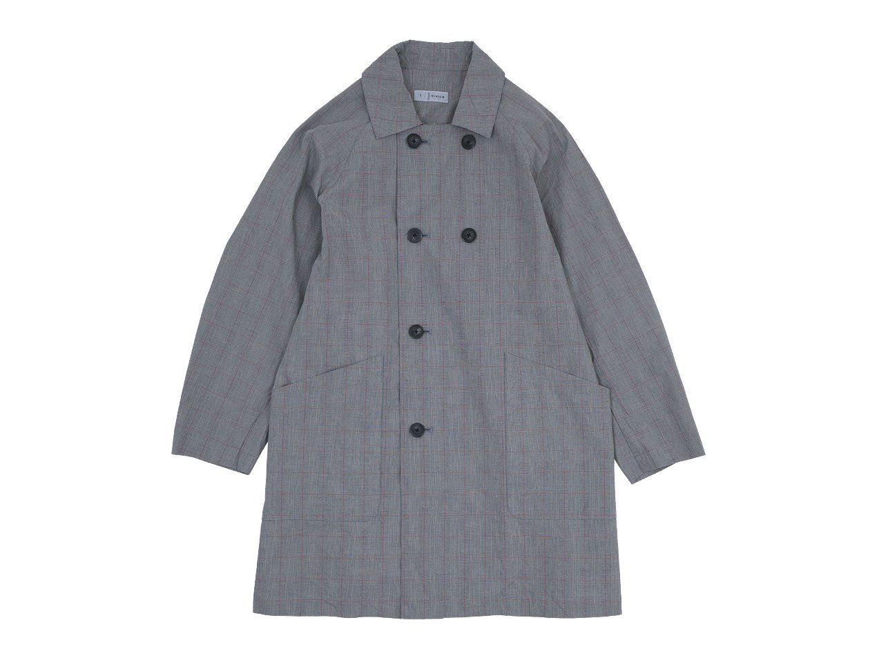 nisica ダブルボタンコート グレンチェック GRAY CHECK