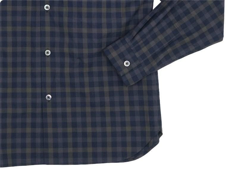 MARGARET HOWELL DARTK TONE GINGHAM COTTON POPLIN SHIRTS 121Navy ̥󥺡