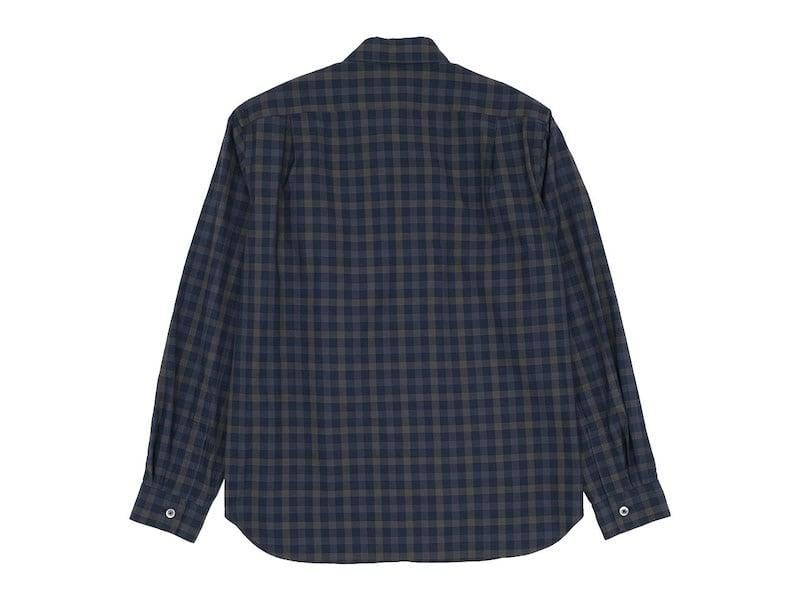 MARGARET HOWELL DARTK TONE GINGHAM COTTON POPLIN SHIRTS 121Navy ̥󥺡