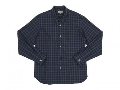 MARGARET HOWELL DARTK TONE GINGHAM COTTON POPLIN SHIRTS 121Navy ̥󥺡