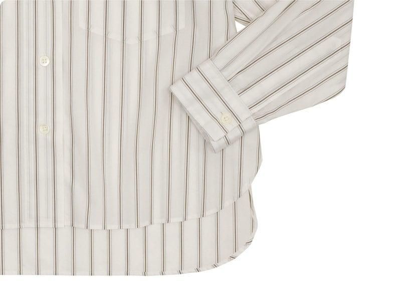 MARGARET HOWELL SUPERFINE COTTON STRIPE SHIRTS 58BROWN ̥ǥ