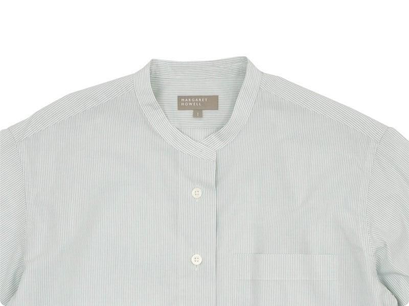 近年✨マーガレットハウエル SUPERFINE COTTON STRIPEシャツ MARGARET HOWELL SUPERFINE COTTON STRIPE SHIRTS 58BROWN